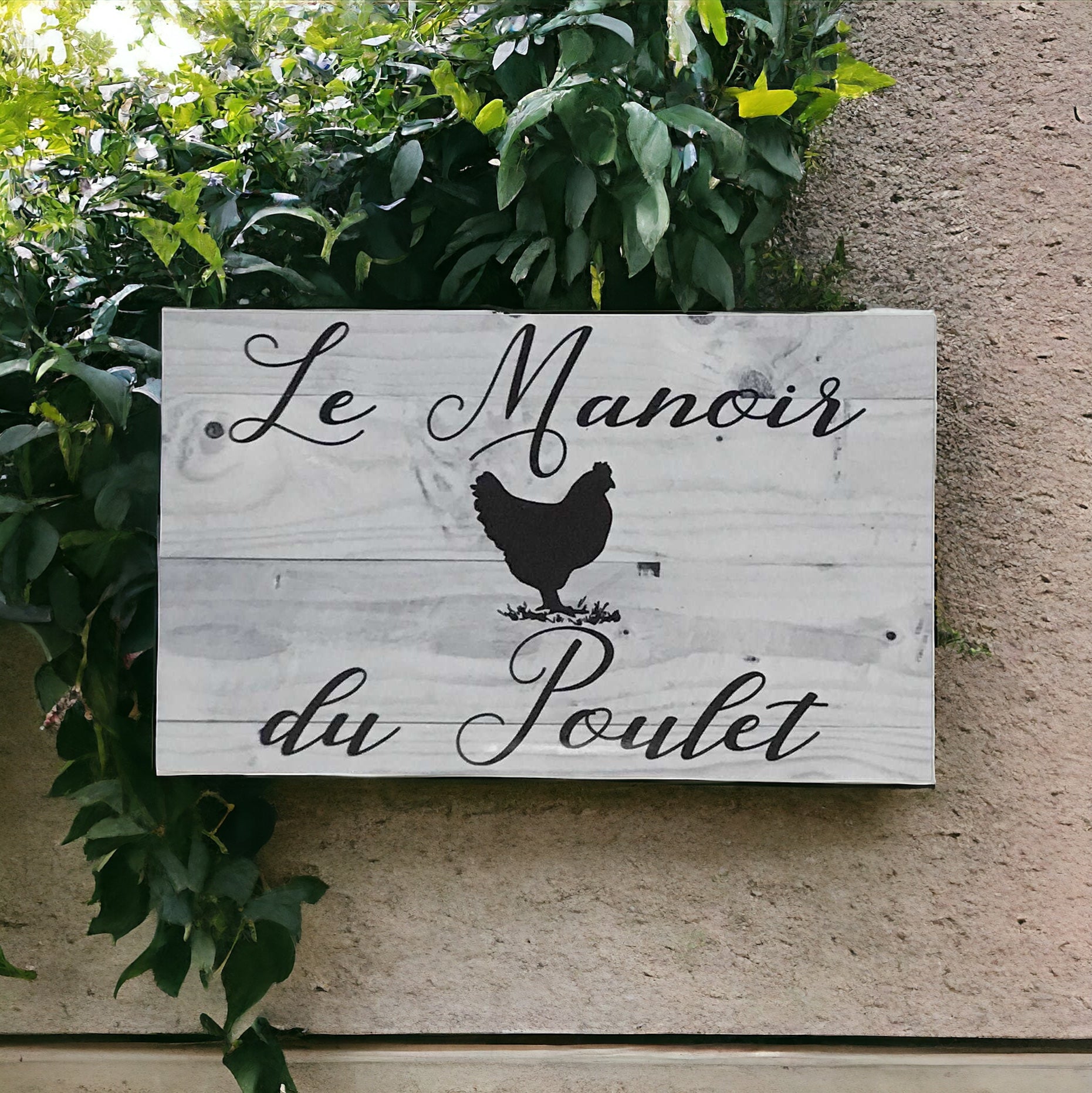 Chicken Hen Le Manoir du Poulet French Provincial Sign - The Renmy Store Homewares & Gifts 