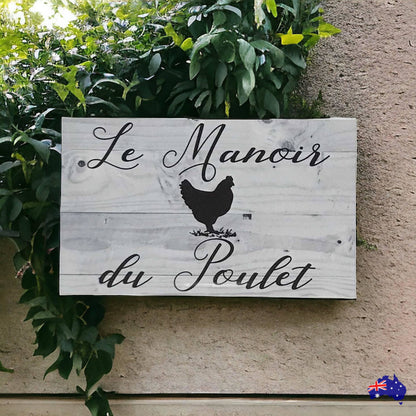 Chicken Hen Le Manoir du Poulet French Provincial Sign - The Renmy Store Homewares & Gifts 