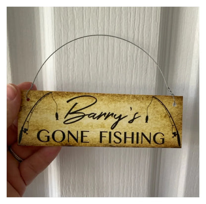Gone Fishing Custom Personalised Sign