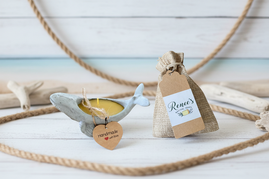 Whale Beeswax Candle Olive Oil Soap Gift Set Australian Handmade