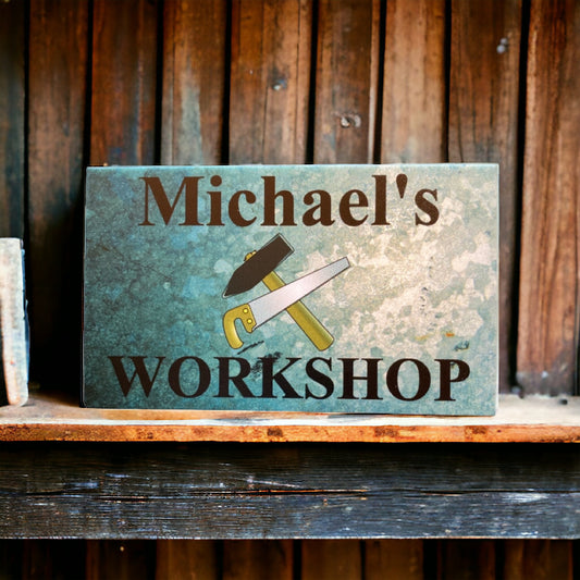 Workshop Tools Rustic Custom Personalised Sign - The Renmy Store Homewares & Gifts 
