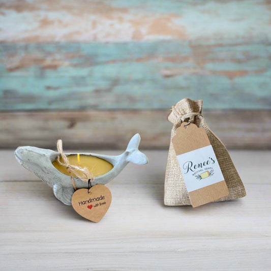 Whale Beeswax Candle Olive Oil Soap Gift Set Australian Handmade