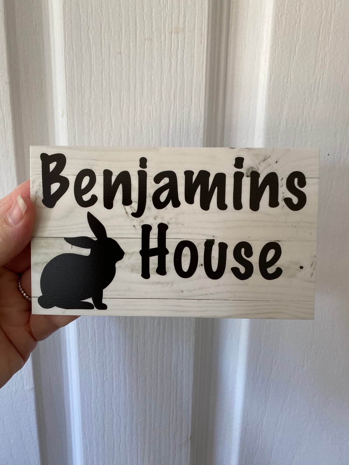 Rabbit Bunny Hutch House Pets Name Personalised Sign Aussie Made