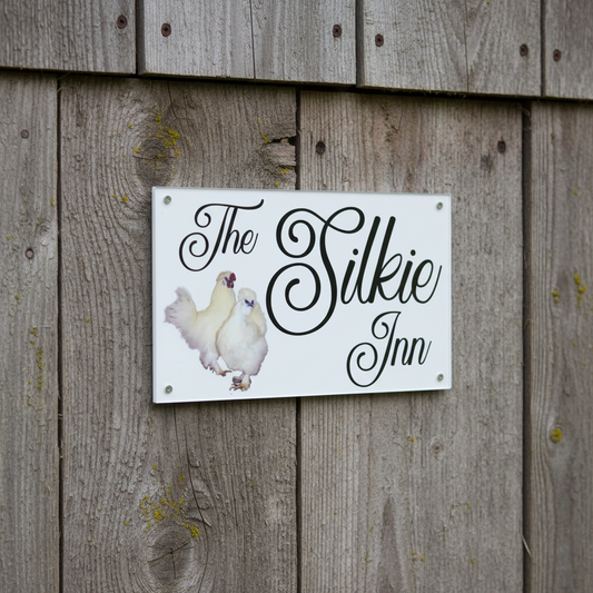 The Silkie Inn White Silkie Chicken Sign | Aussie Made