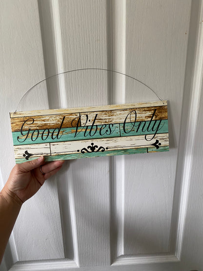 Custom Personalised Rustic Blue Sign Timber Look Aussie Made