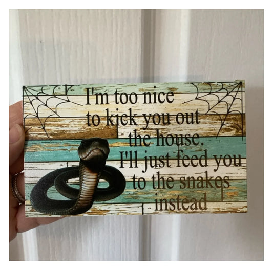 Snake Sign Custom Personalised Blue Acrylic Aussie Made