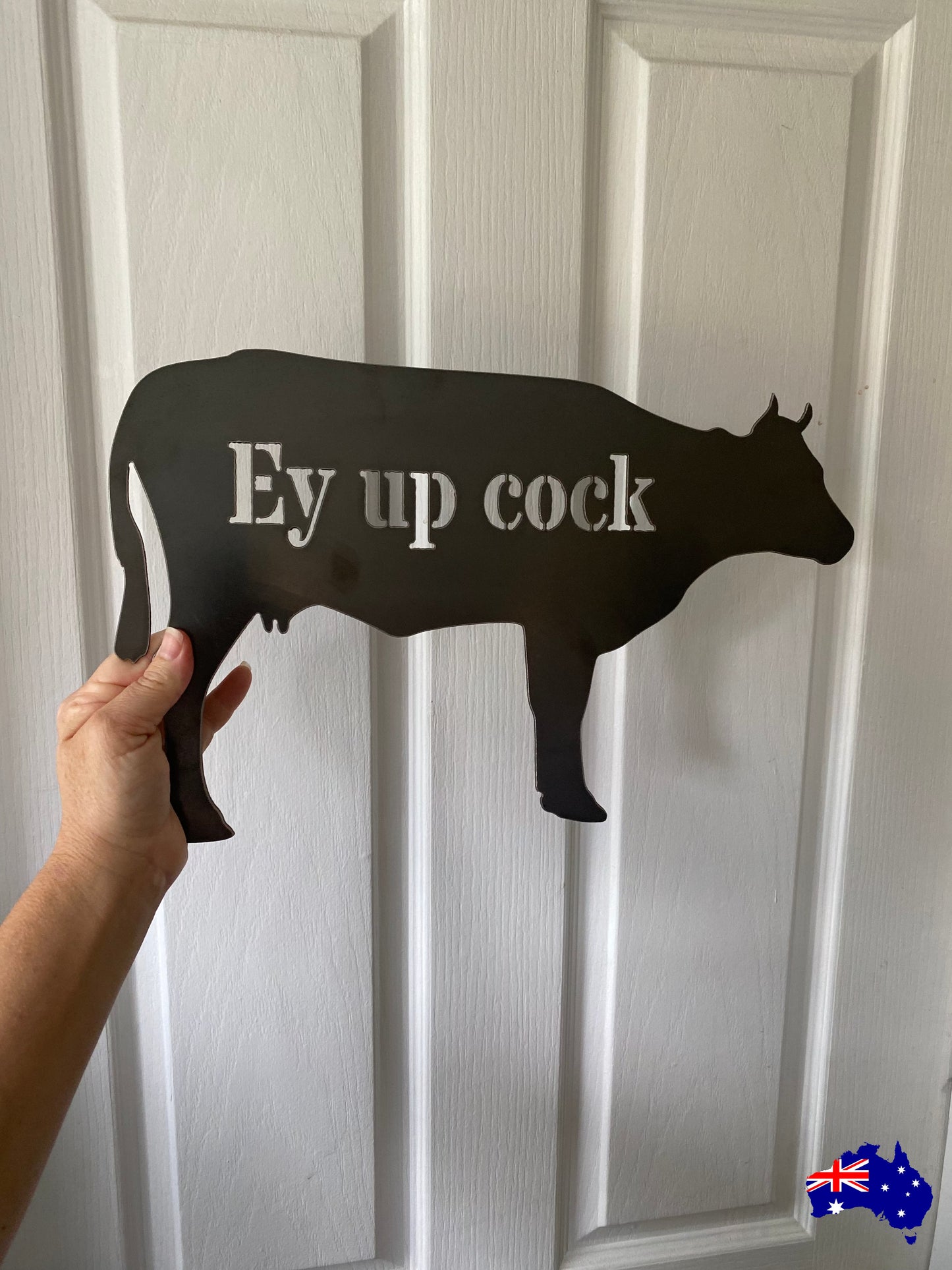 Custom Cow Sign - Personalised Rusty Metal Steel Sign - Australian Made