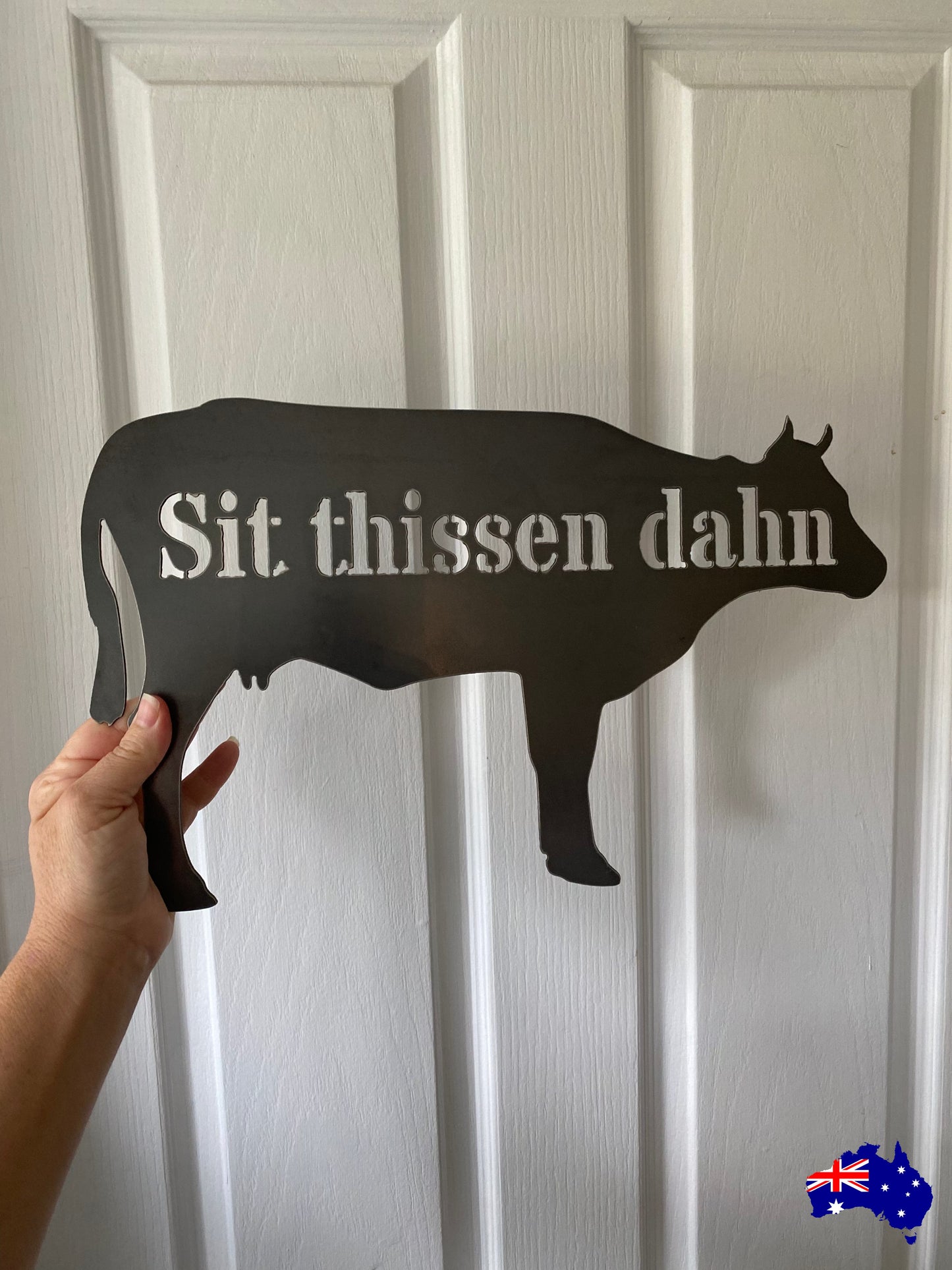 Custom Cow Sign - Personalised Rusty Metal Steel Sign - Australian Made