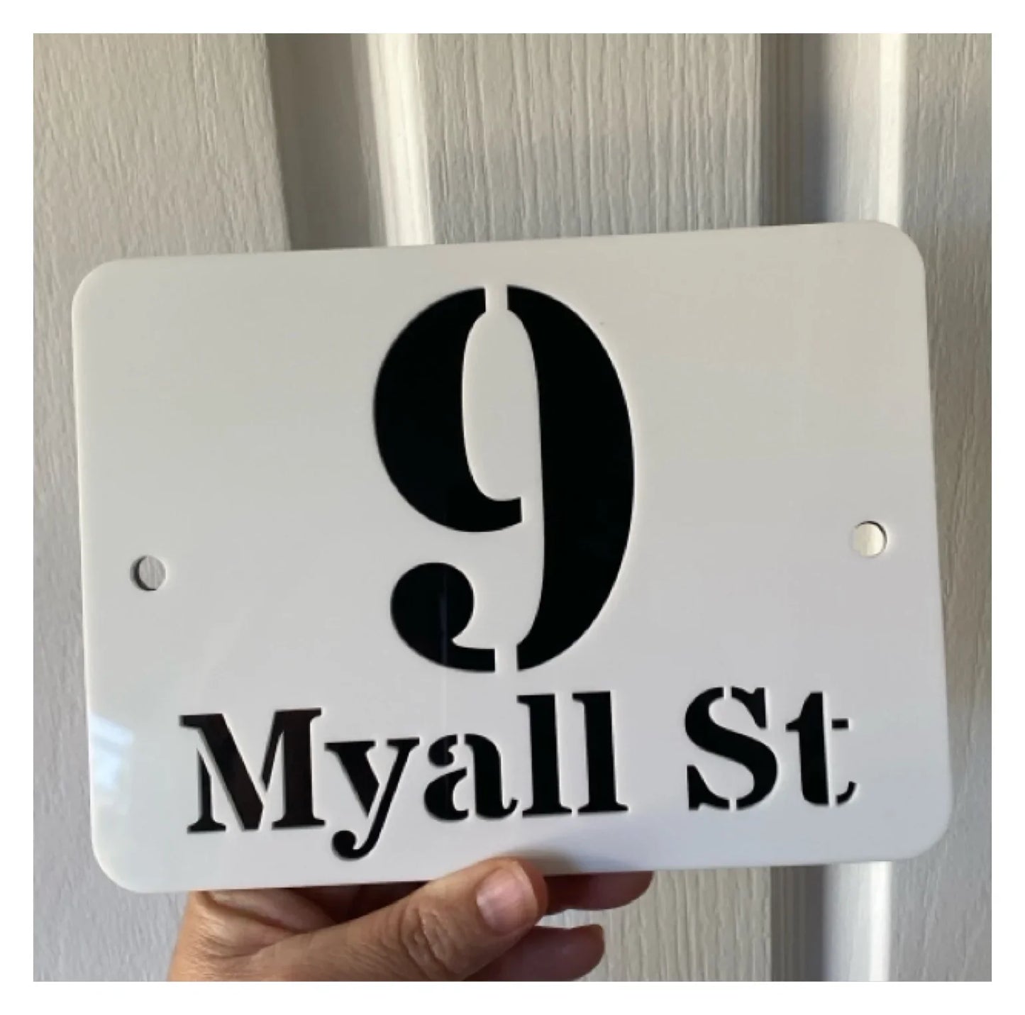 Personalised Street Number Address Letter Box White House Custom Sign