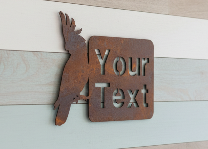 Custom Cockatoo Property Sign - Rusty Metal - Aussie Made