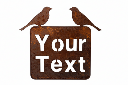 Custom Sparrow Birds Property Sign - Rusty Metal - Aussie Made