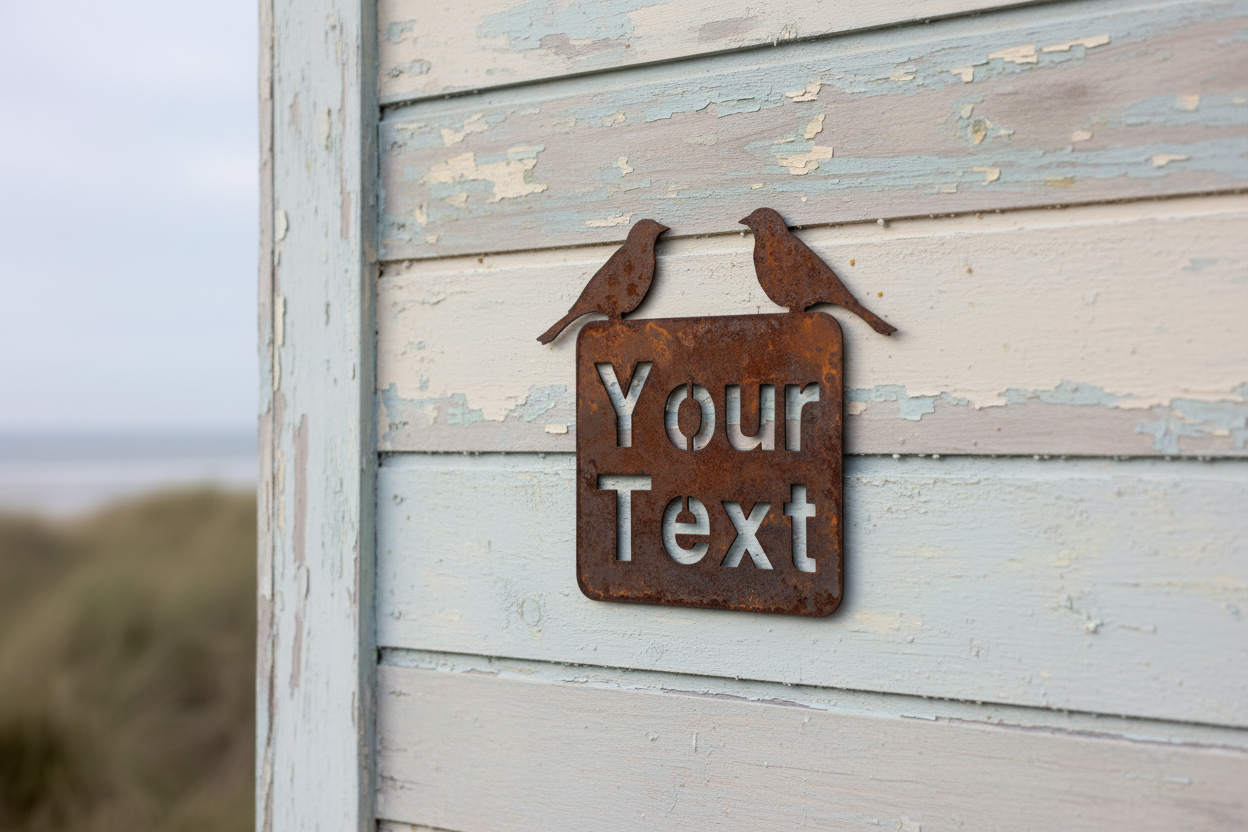 Custom Sparrow Birds Property Sign - Rusty Metal - Aussie Made