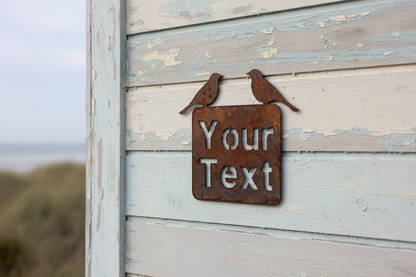 Custom Sparrow Birds Property Sign - Rusty Metal - Aussie Made