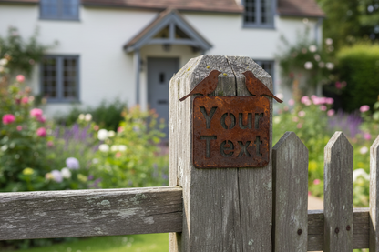 Custom Sparrow Birds Property Sign - Rusty Metal - Aussie Made