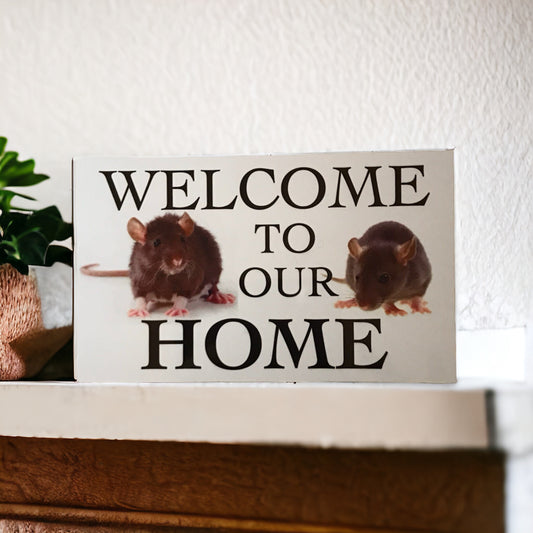 Rats Rat Welcome To Our Home Sign - The Renmy Store Homewares & Gifts 