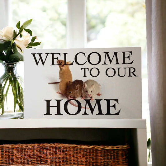 Mouse Mice Welcome To Our Home Sign - The Renmy Store Homewares & Gifts 