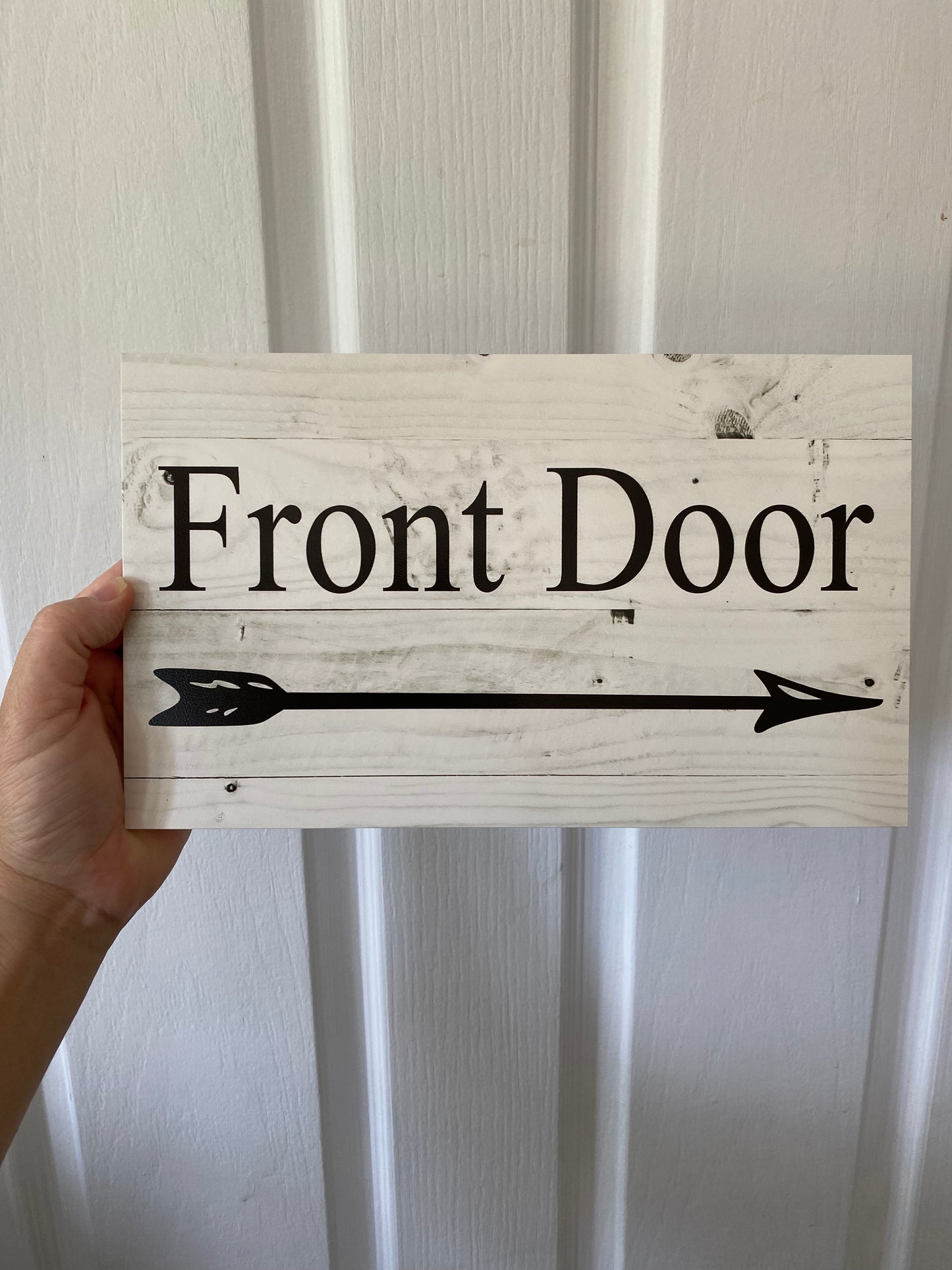 Custom Personalised Arrow Rustic Grey Direction Sign