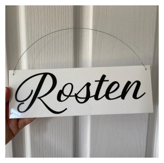 White Script Custom Acrylic Sign | Personalised Family Name Sign | Australian Made
