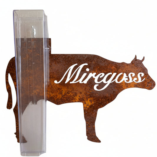Rain Gauge Cow Custom Farmhouse - Stake or Wall Mount - Aussie Made