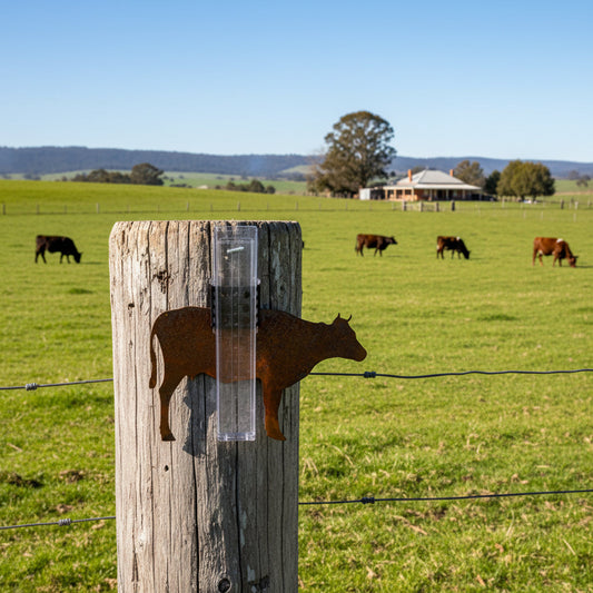 Rain Gauge Cow Custom Farmhouse - Stake or Wall Mount - Aussie Made