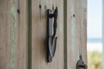 Rustic Spade Door Knocker - Cast Iron Garden Hardware
