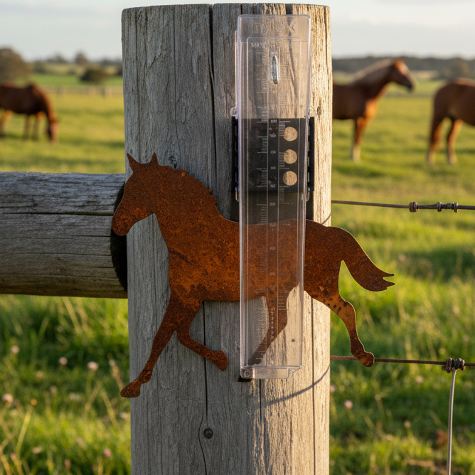Rain Gauge Horse Equestrian - Stake or Wall Mount - Aussie Made