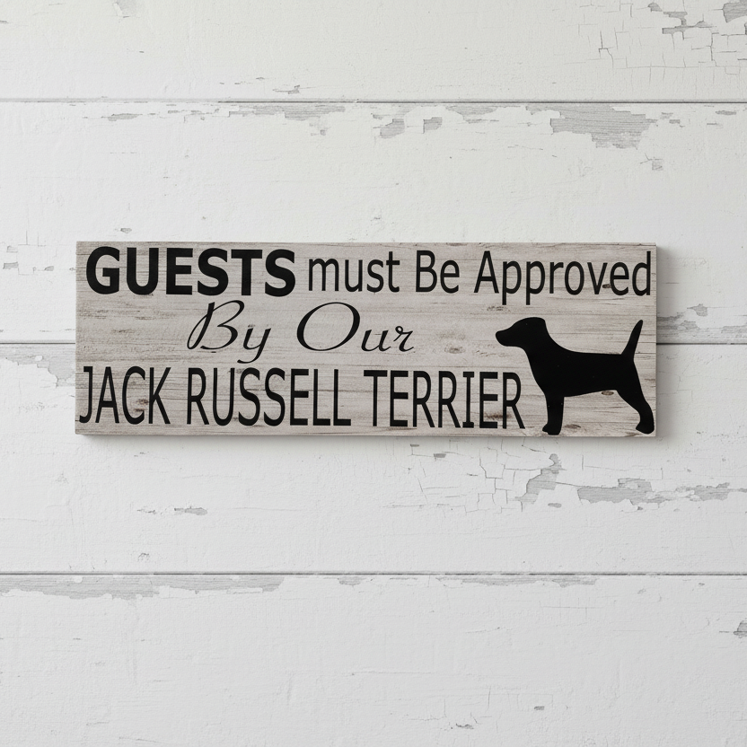 Jack Russell Terrier Sign Guests Must Be Approved Timber Look Aussie Made
