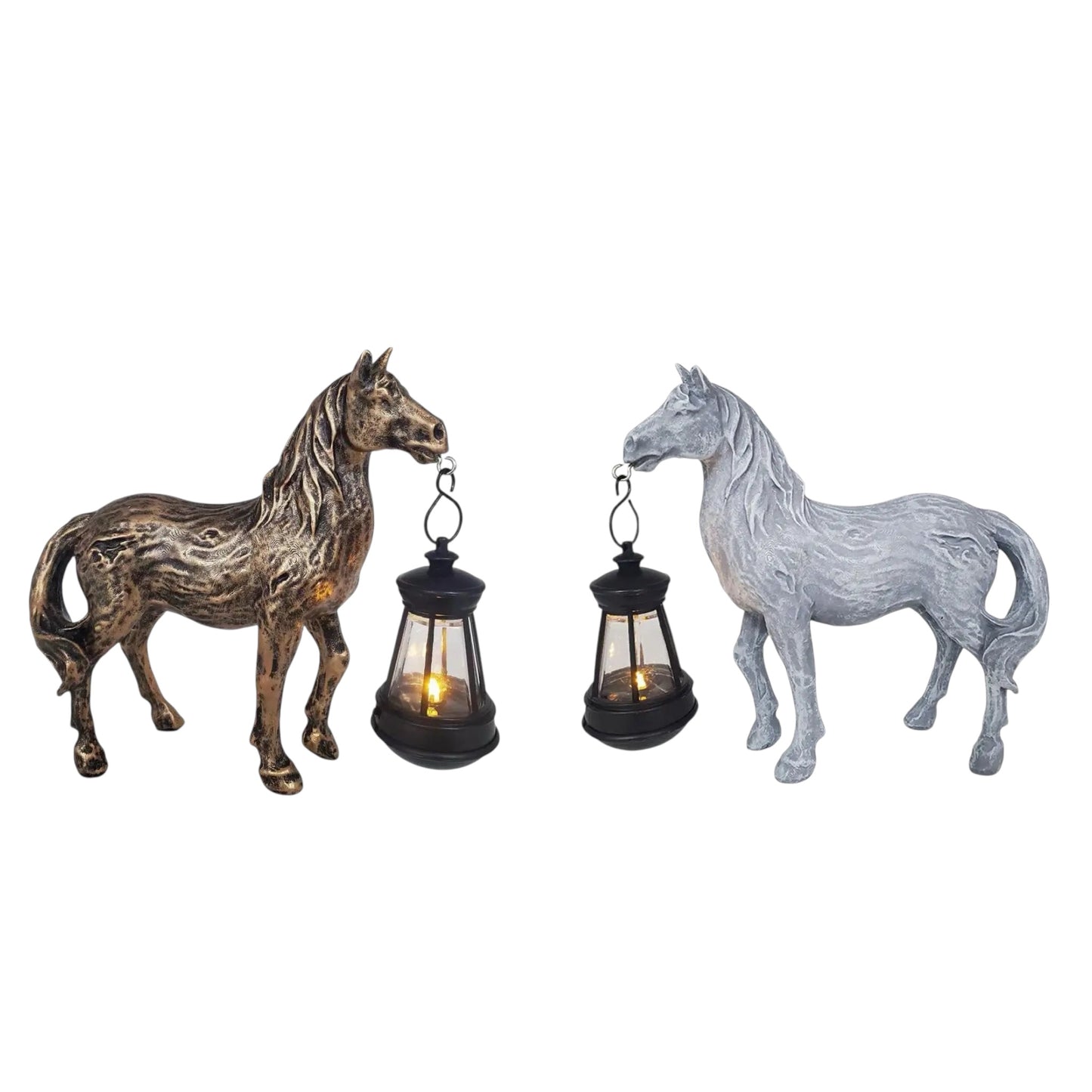 Solar Horse Lantern Garden Ornament Farmhouse Outdoor Decor