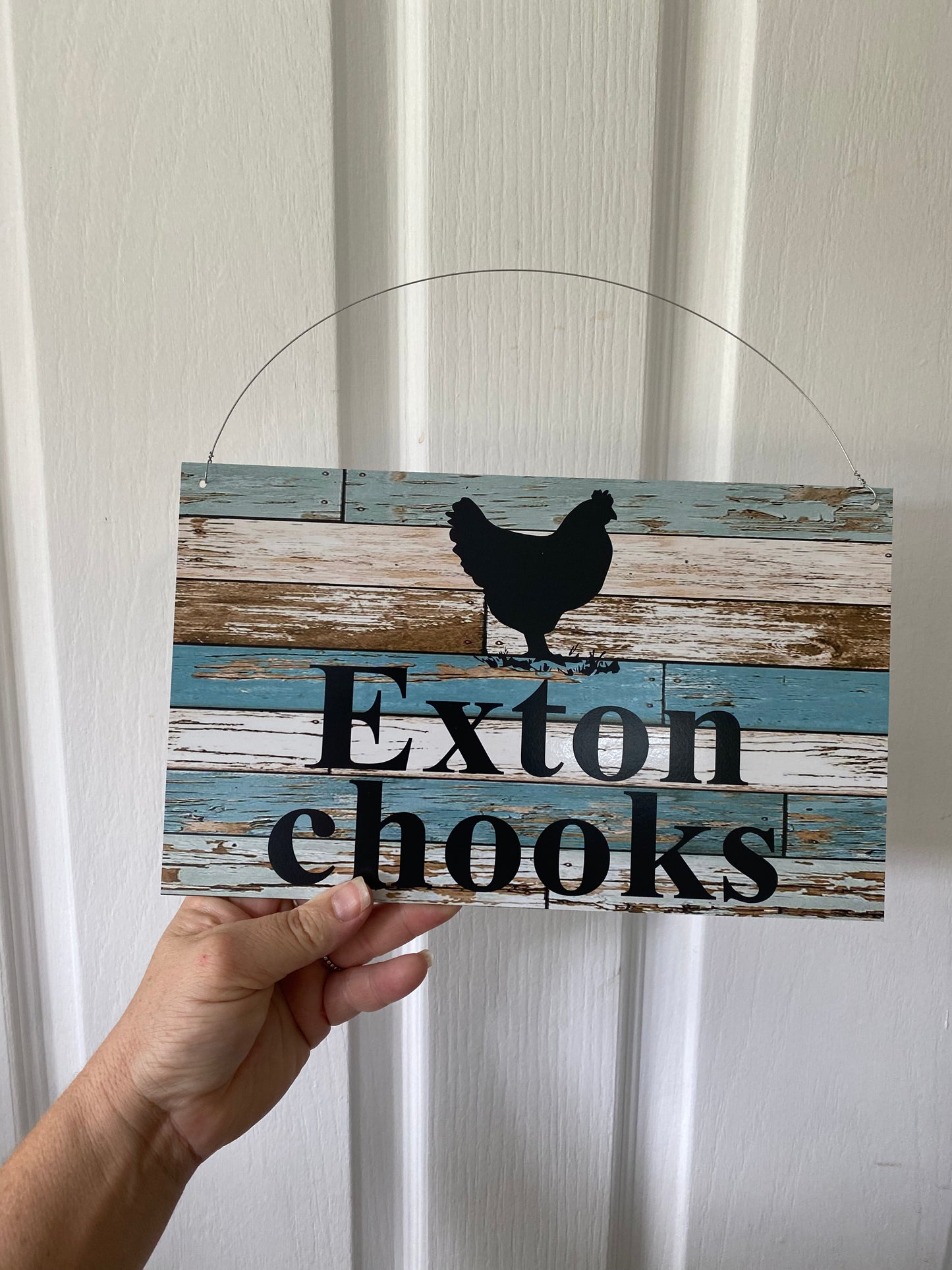 Chicken Coop Sign - Rustic Blue - Australian Made
