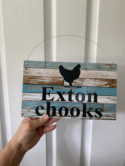 Chicken Coop Sign - Rustic Blue - Australian Made