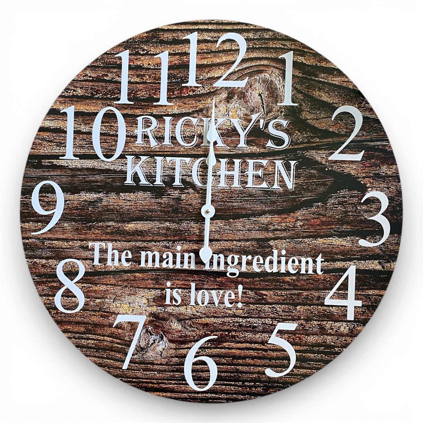 Personalised Wooden Clock Custom Family Name Text | Aussie Made