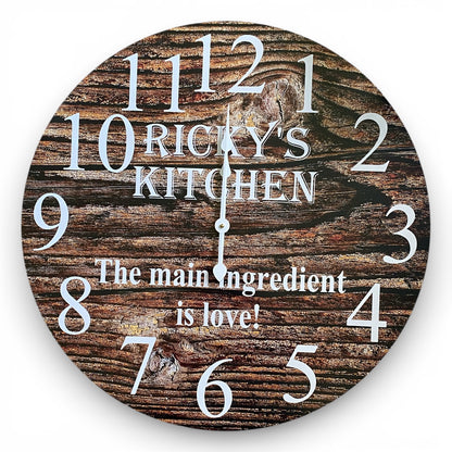 Personalised Wooden Clock Custom Family Name Text | Aussie Made