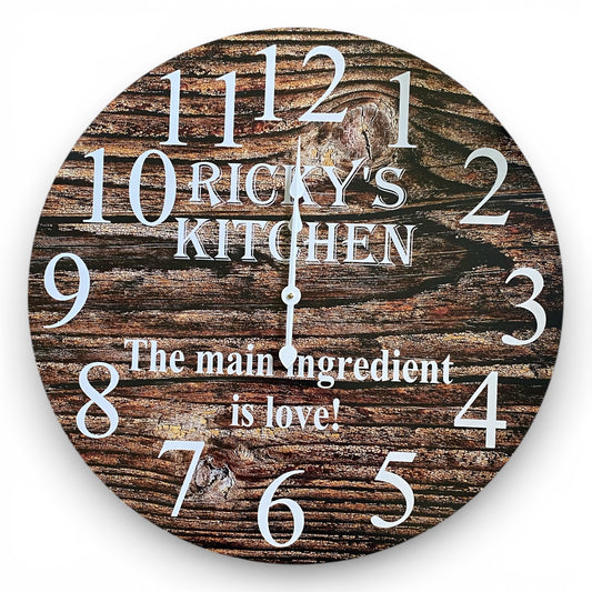Personalised Wooden Clock Custom Family Name Text | Aussie Made