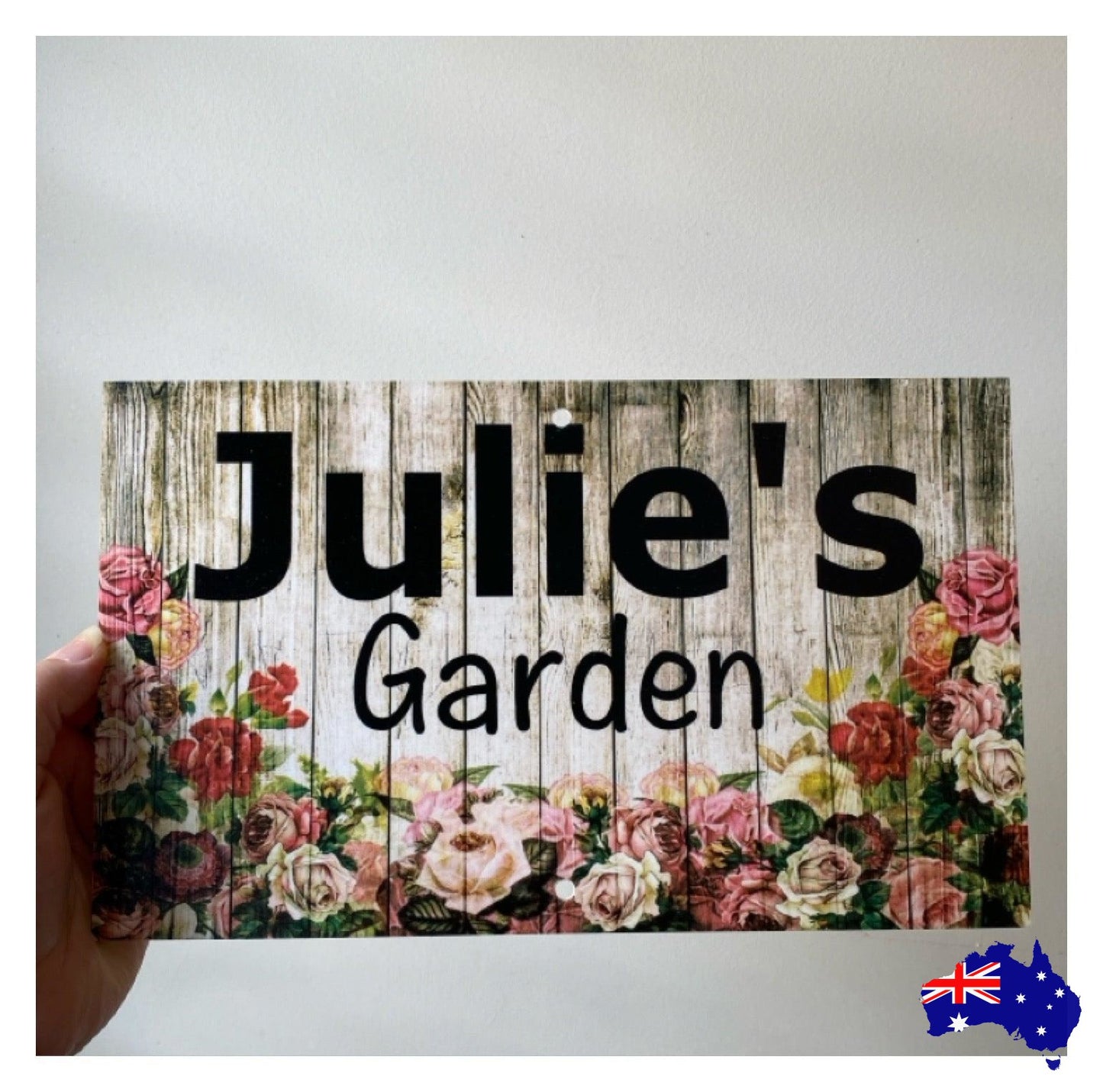 Floral Garden Rose Personalised Custom Sign - The Renmy Store Homewares & Gifts 