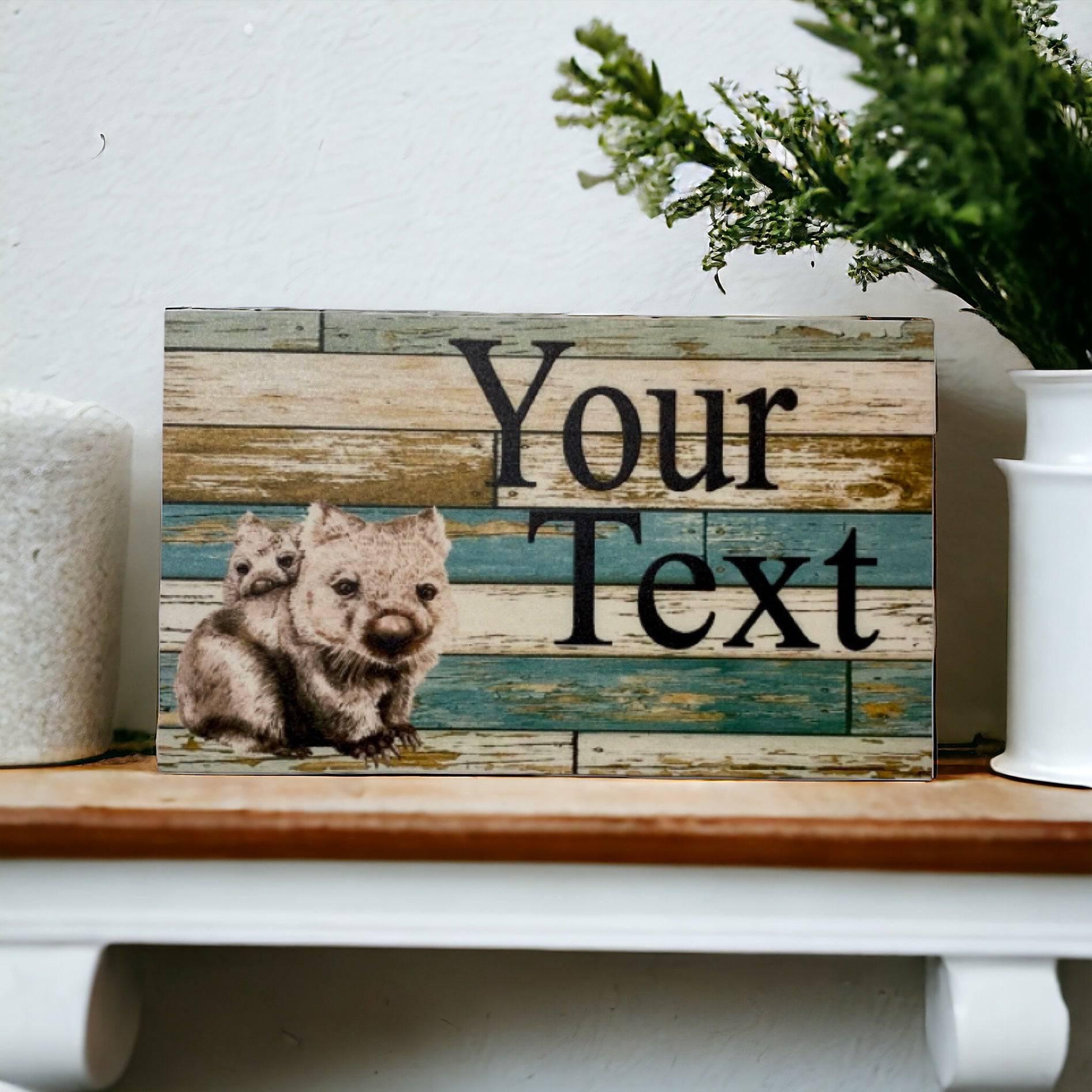 Wombat Custom Personalised Blue Sign - The Renmy Store Homewares & Gifts 