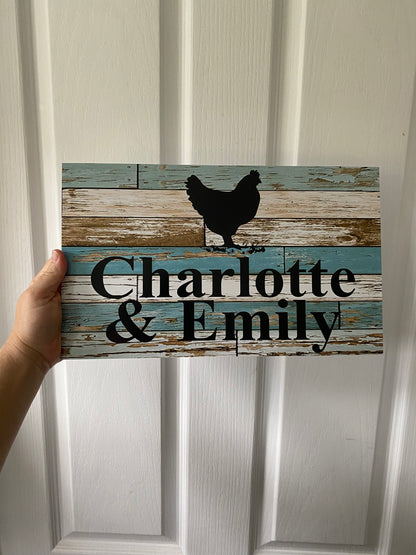 Chicken Coop Sign - Rustic Blue - Australian Made