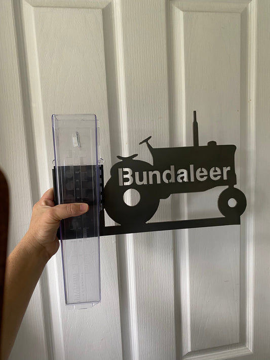 Rain Gauge Tractor Custom Personalised - Stake or Wall Mount - Aussie Made
