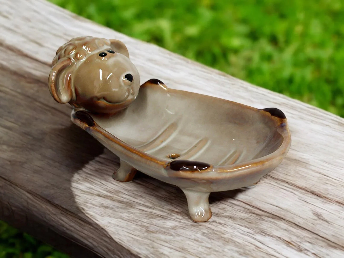 Sheep Soap Dish Ceramic Country