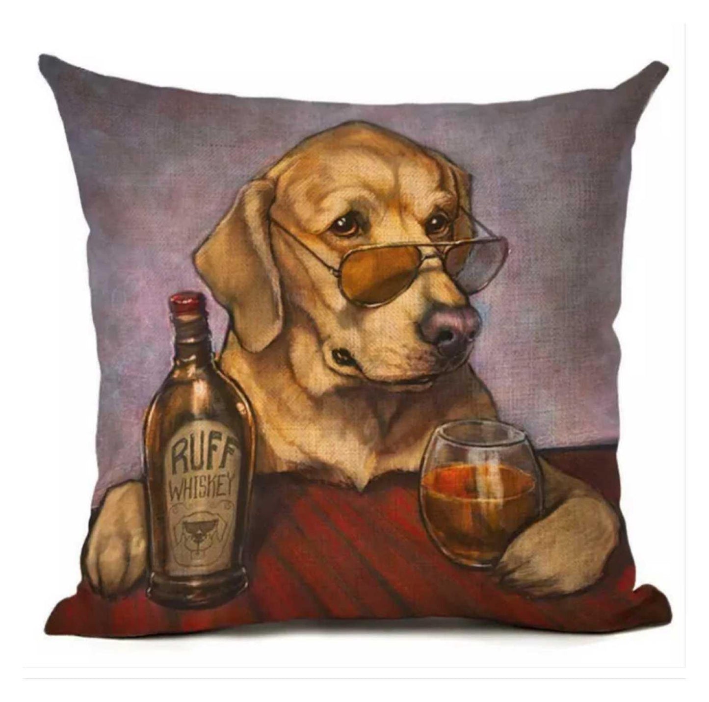 Cushion Cover Dog Labrador and Whiskey - The Renmy Store Homewares & Gifts 