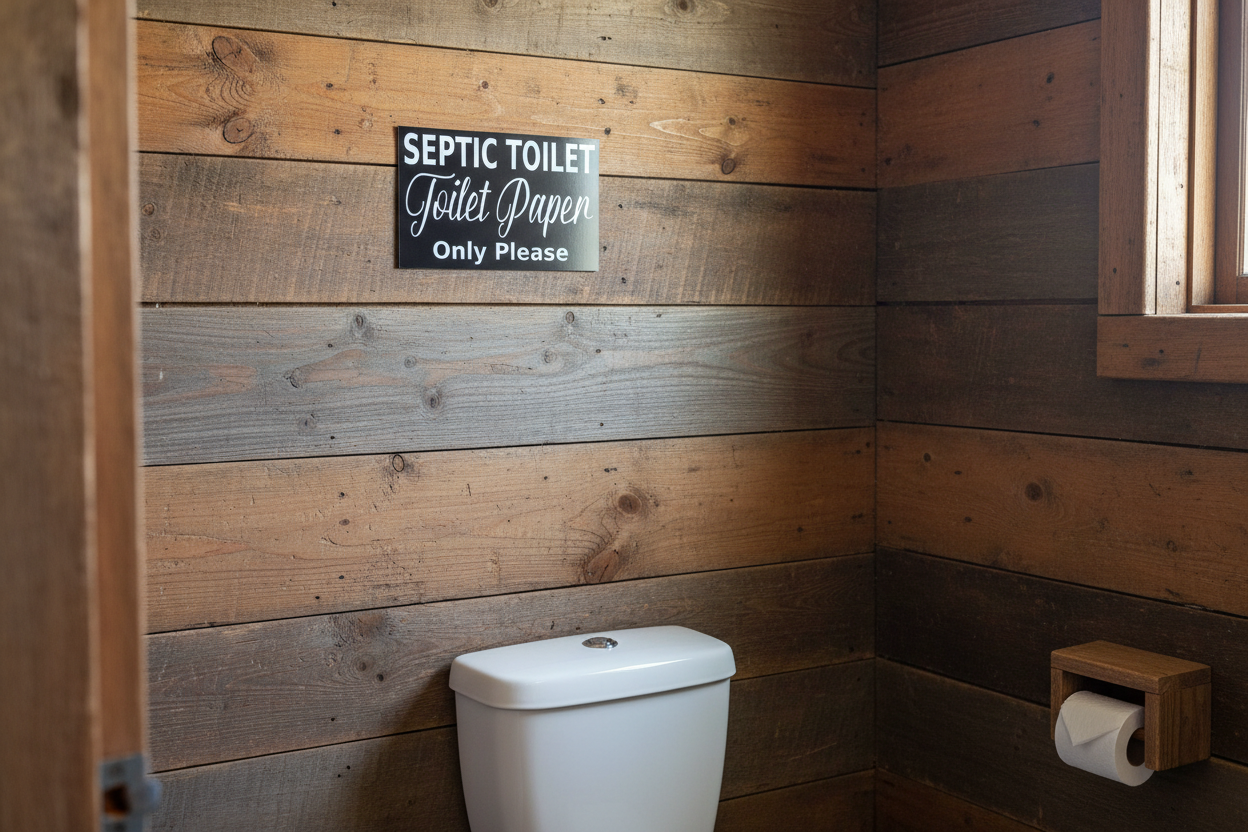 Septic Toilet Paper Only Sign - Black - Australian Made