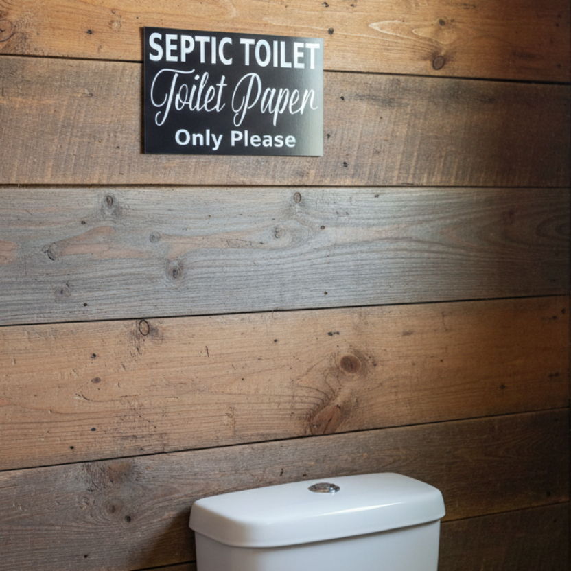 Septic Toilet Paper Only Sign - Black - Australian Made