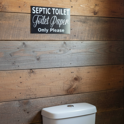 Septic Toilet Paper Only Sign - Black - Australian Made