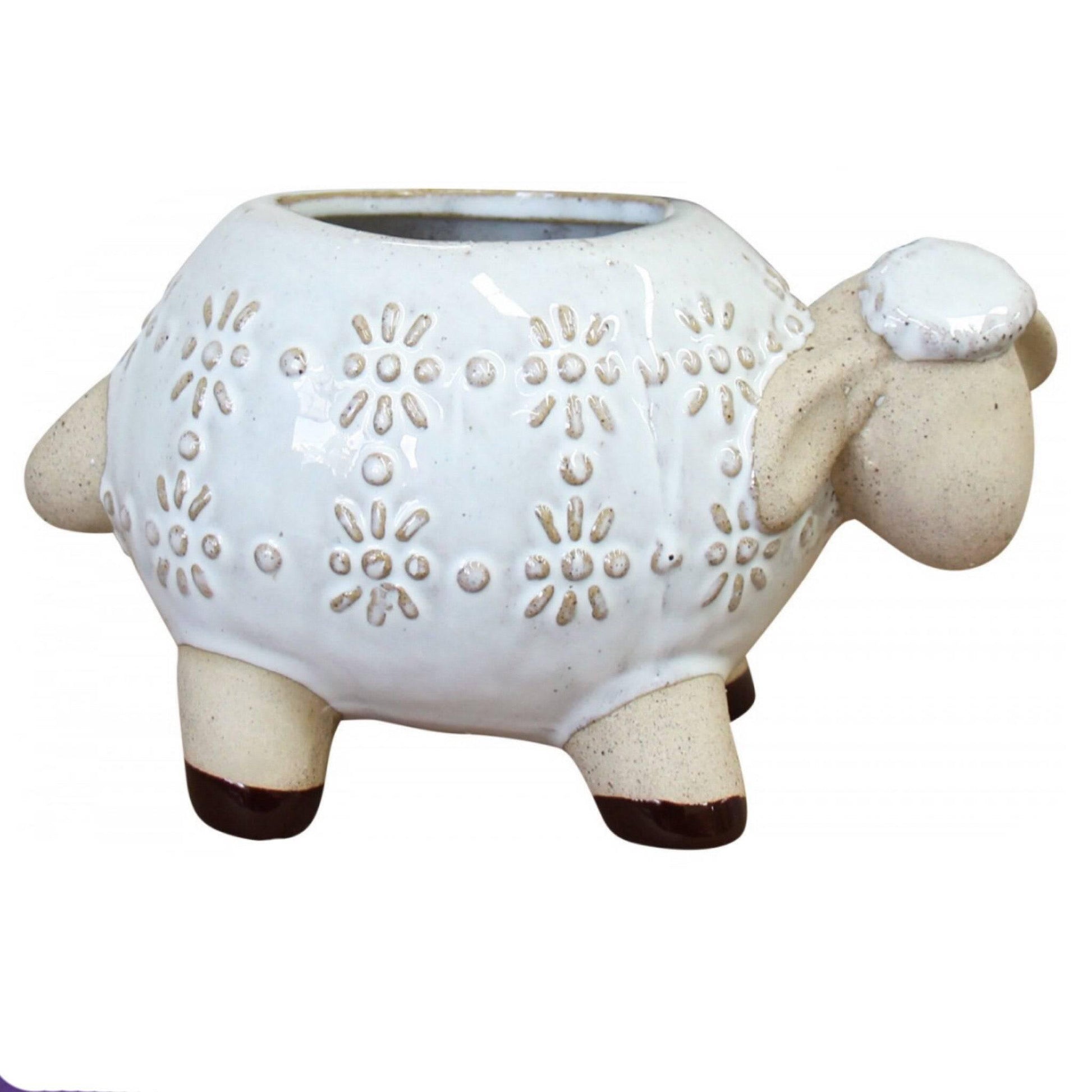 Sheep White Pot Planter Garden - The Renmy Store Homewares & Gifts 