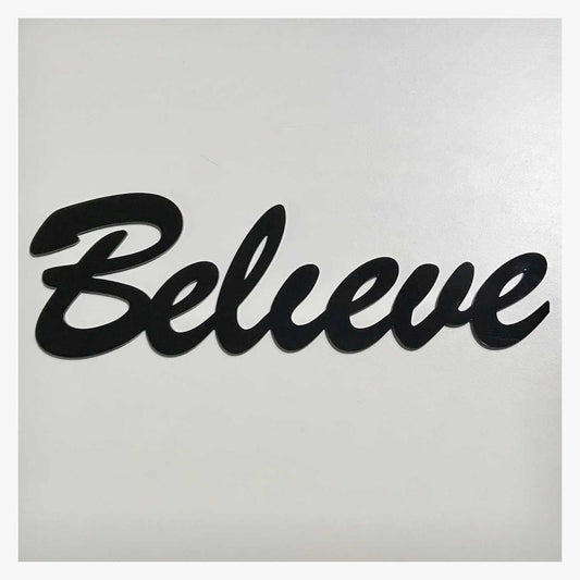 Believe Word Plastic Acrylic Wall Art Vintage Black or White - The Renmy Store Homewares & Gifts 