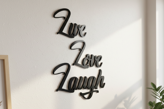 Live Love Laugh Sign - Acrylic Wall Art - Australian Made