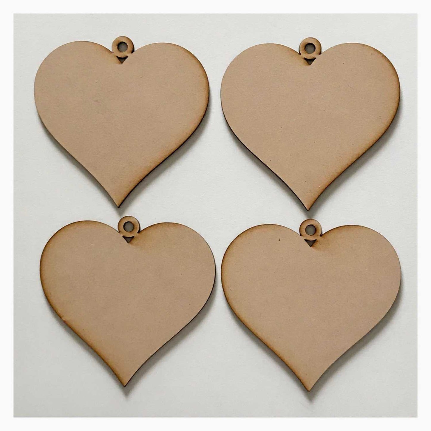 Heart Love Wedding Hanging Decoration Set of 4 Plain DIY Raw MDF Timber Art - The Renmy Store Homewares & Gifts 