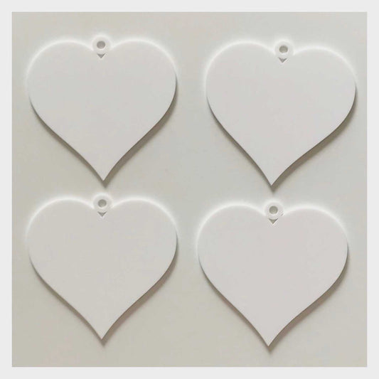 Heart Love Wedding Xmas Party Decoration Hanging Set Of 3 White Plastic Acrylic Country Decor Garden - The Renmy Store Homewares & Gifts 