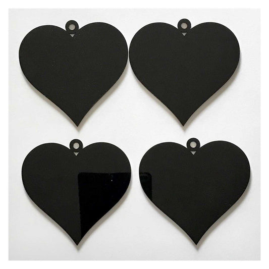 Heart Love Wedding Xmas Party Decoration Hanging Set Of 3 Black Plastic Acrylic Country Decor Garden - The Renmy Store Homewares & Gifts 