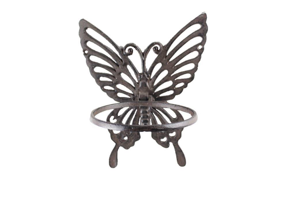 Planter Pot Wall Stand Butterfly Rustic Iron - The Renmy Store Homewares & Gifts 