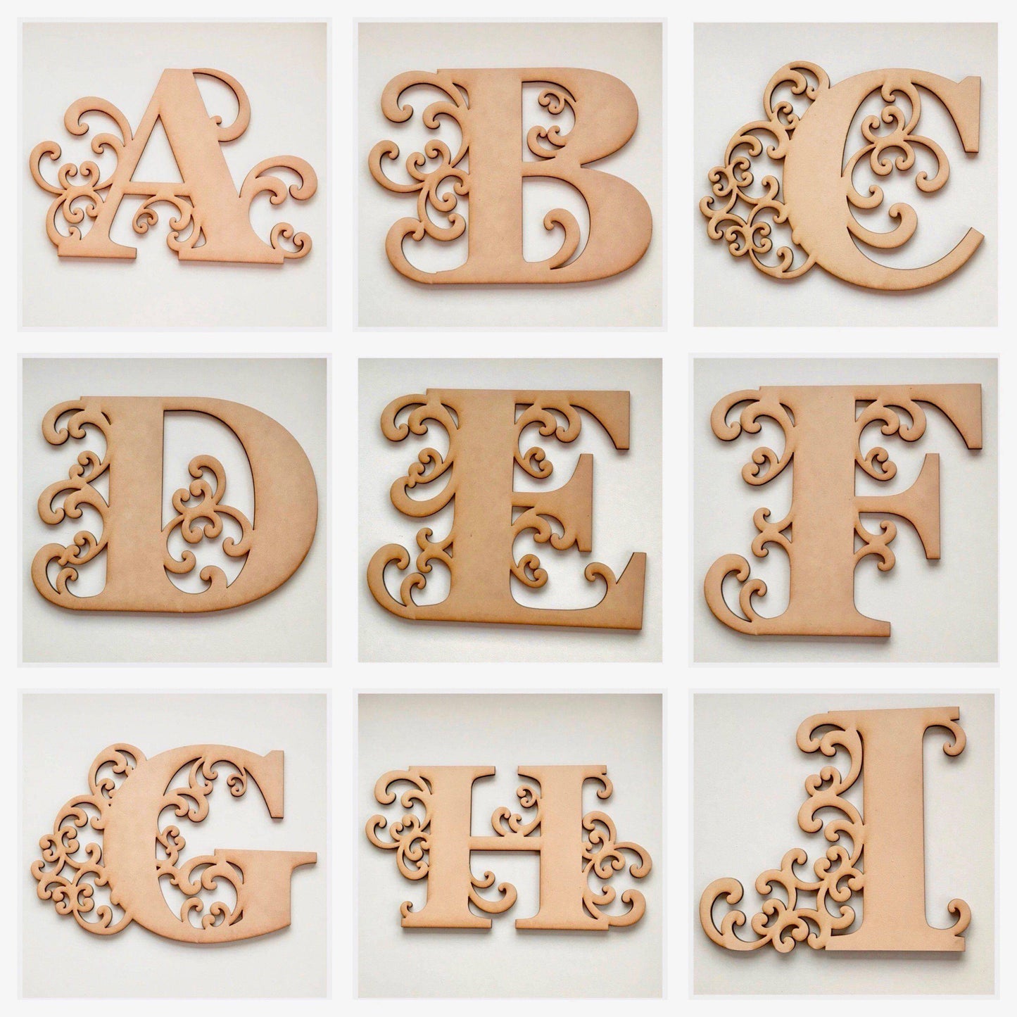 Set of 3 Decorative Letters Alphabet MDF Wooden - The Renmy Store Homewares & Gifts 